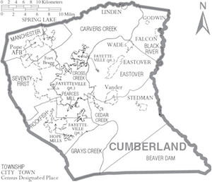Map illustration of Cumberland area